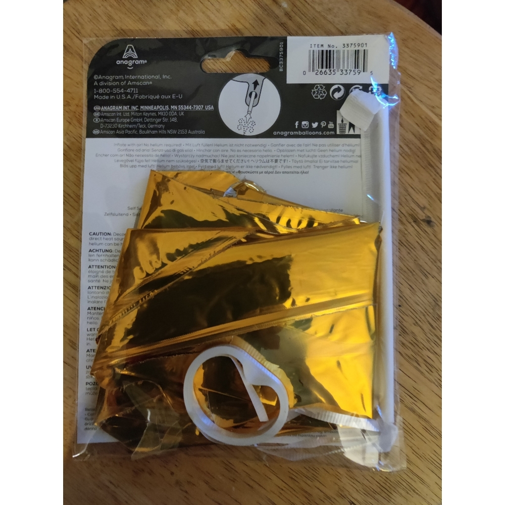 Gold Happy B-Day Airfilled balloons 3 packages - Picture 3 of 6